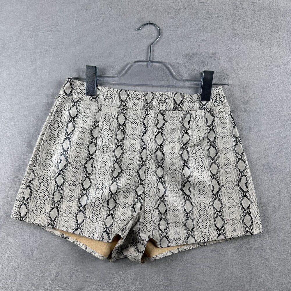After Market Snake Print Shorts Side Zip High Rise Women's Gray Size Small